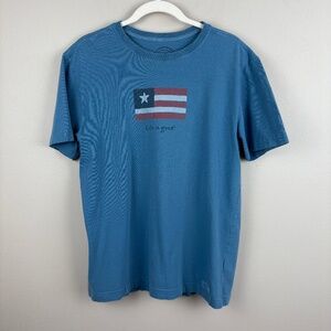 Life is Good American Flag Patriotic Tee - Size Medium